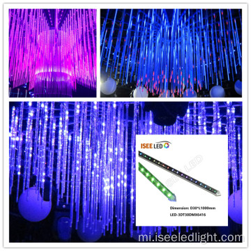 Madrix raupapa hototahi DMX RGB 3D Meteor ngongo